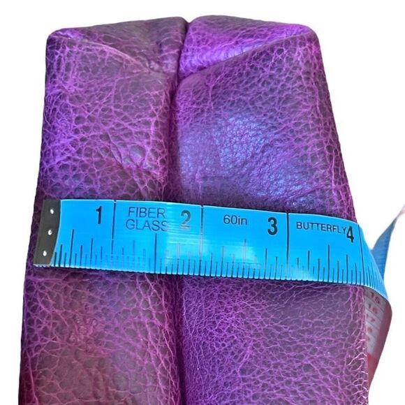 Custom Tote in Grape Bison With Tan Handles - Picture 8 of 9